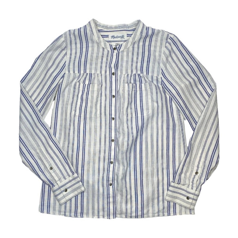 Madewell Button-Down Striped Cotton Top XS